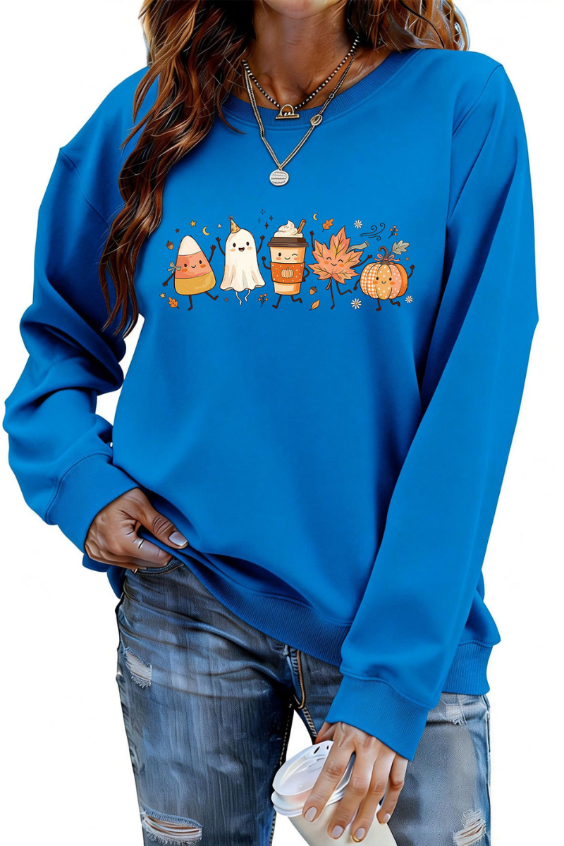 Women Fall Clothing Halloween Ghost Pumpkin Sweatshirt