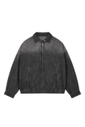 Men's Fall Clothing Gradient-Wash Denim Bomber Jacket