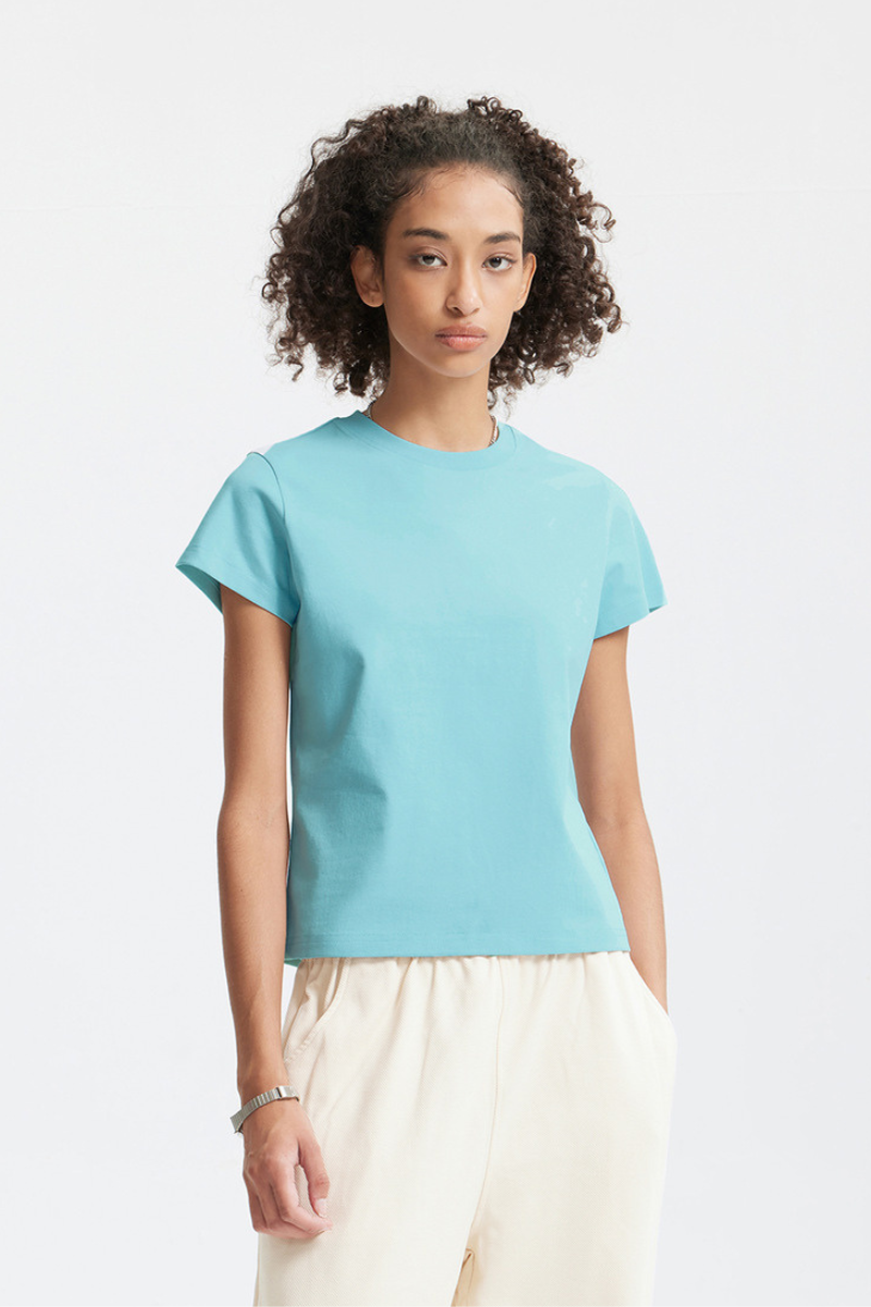 Women's Spring Summer 260g Solid Crewneck Oversized Tee