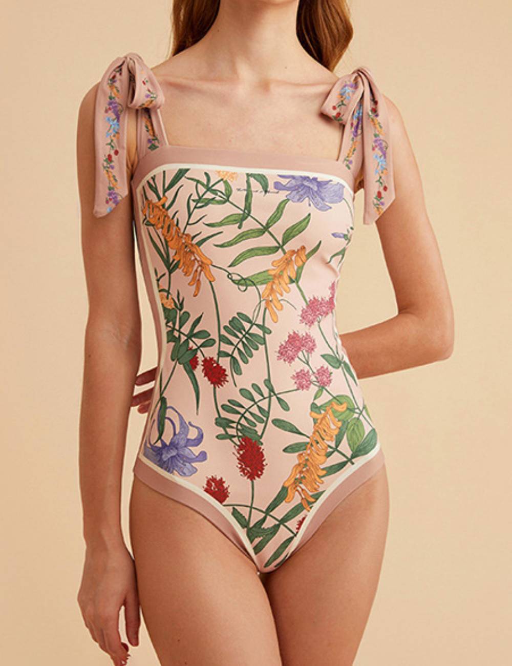 Ladies Floral Reversible one Piece Swimwear 8BK3WOP76