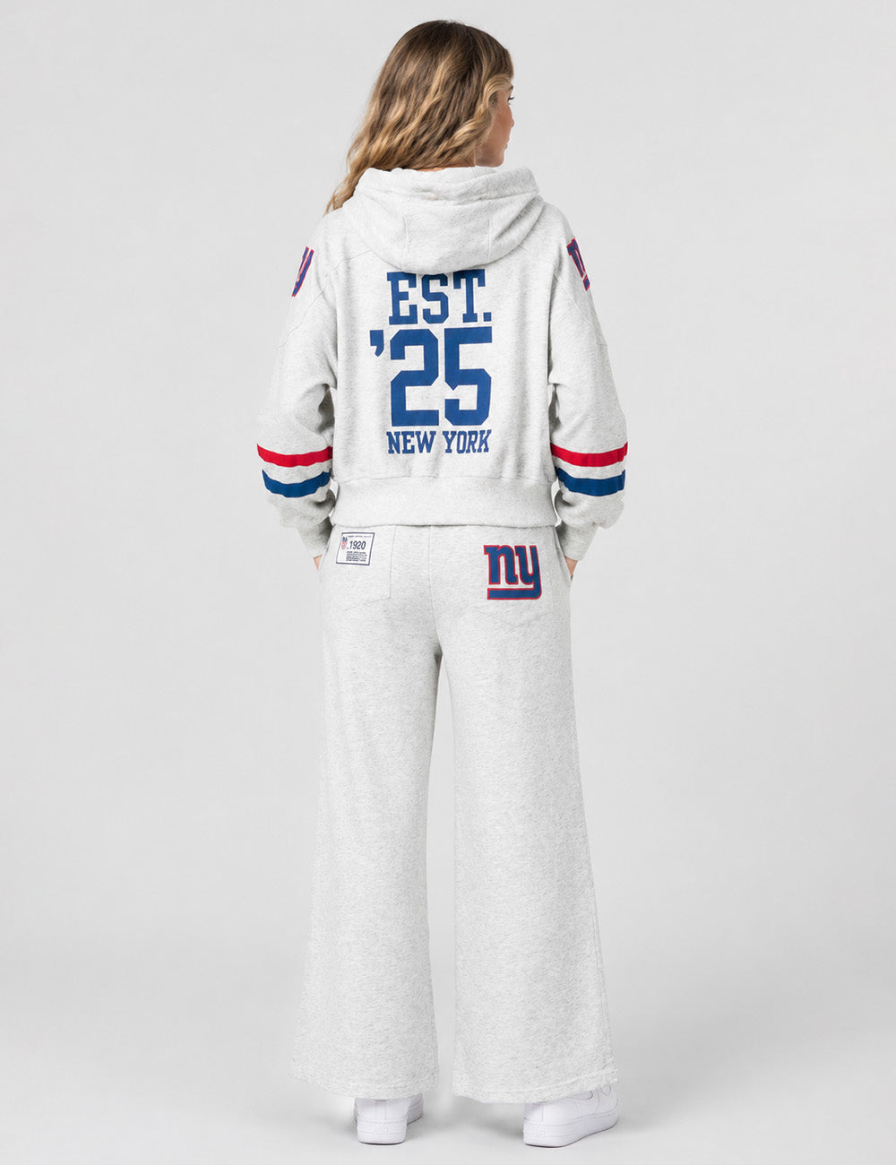 Ladies Team Graphic Embroideries Straight-Cut Legs Sweatpants
