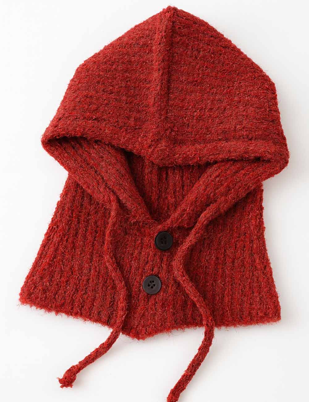 Ladies Cozy Circle Yarn One-Piece Hooded Knit Hat