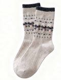 Ladies Cozy Warm Winter Bow Knit Midi Calf Socks