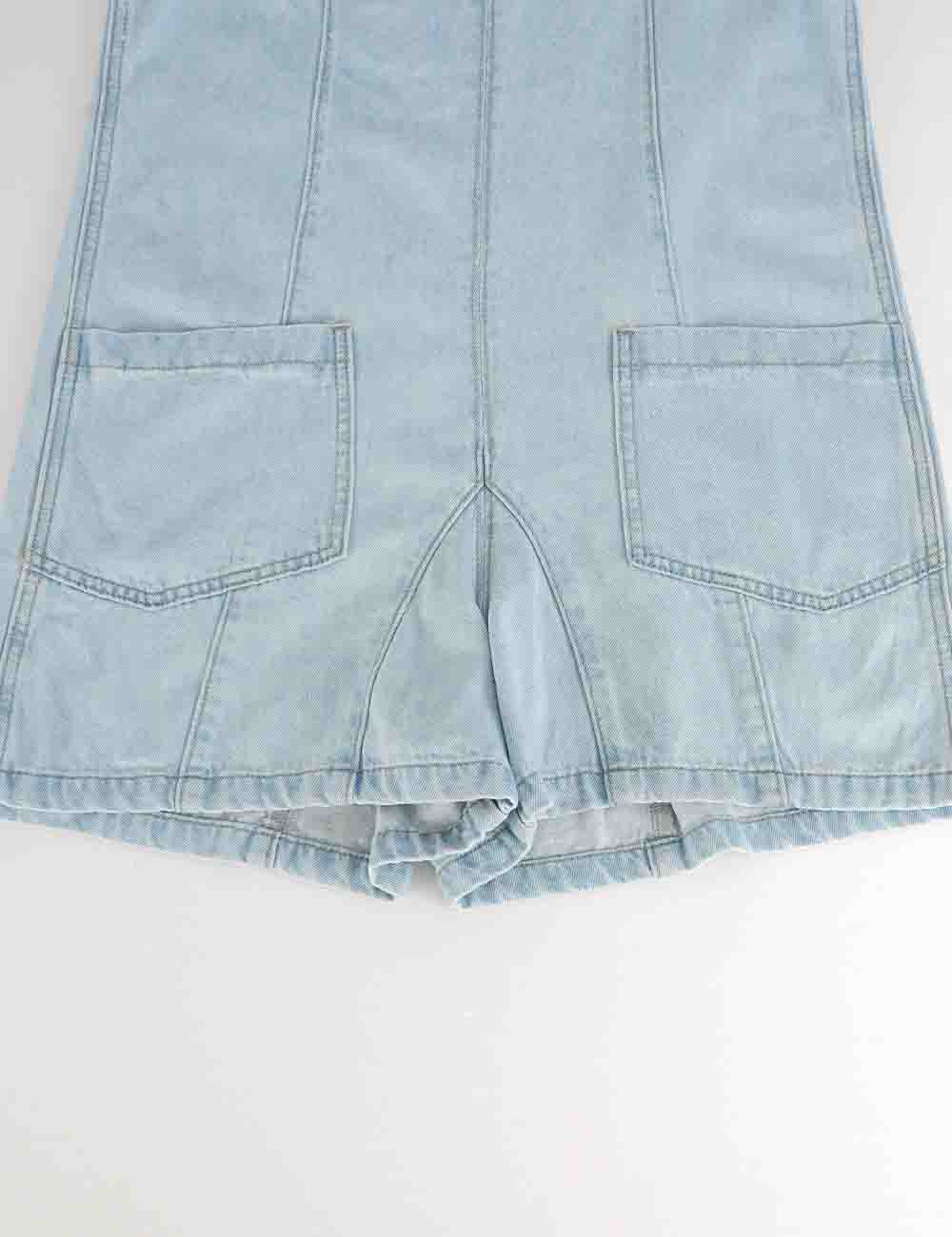 Ladies Denim Adjustable Shoulder Romper