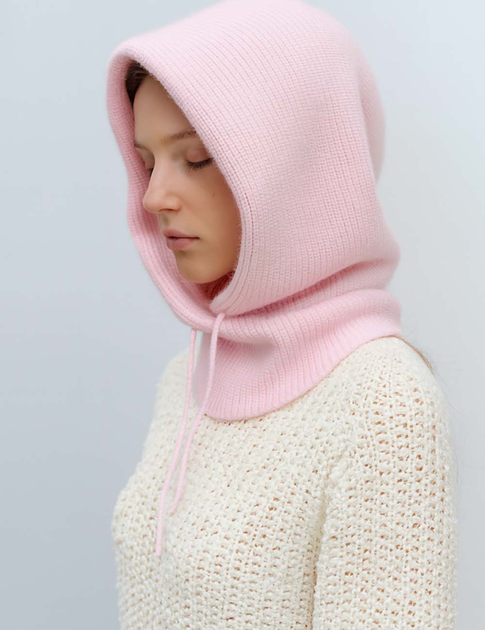 Ladies Fashionable One Piece Hooded Neck Knit Hat