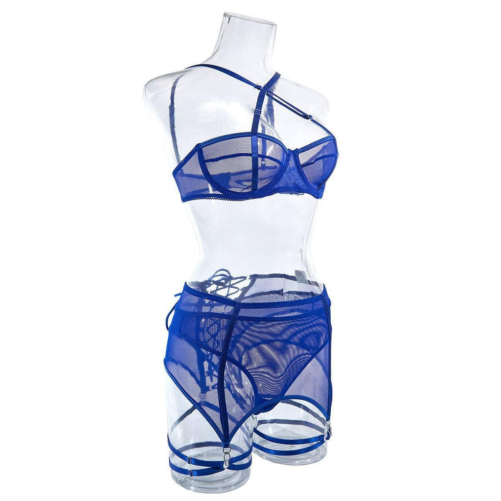3PCS Bandage Sexy Lingerie Set with Garter Belt