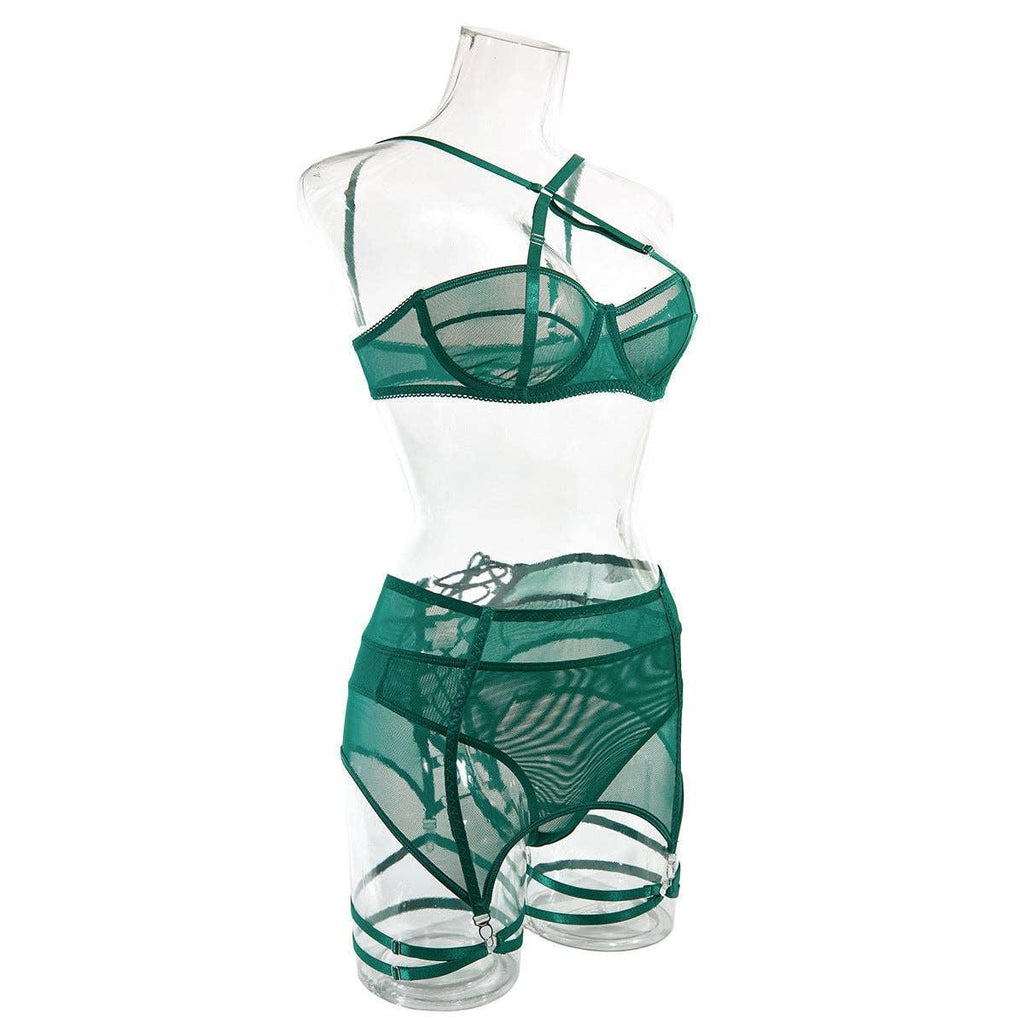 3PCS Bandage Sexy Lingerie Set with Garter Belt