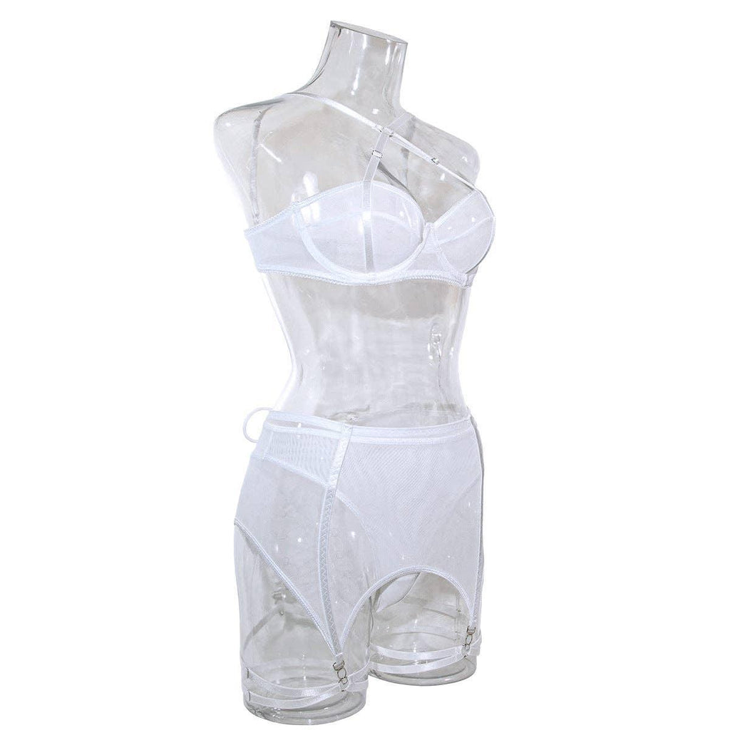3PCS Bandage Sexy Lingerie Set with Garter Belt