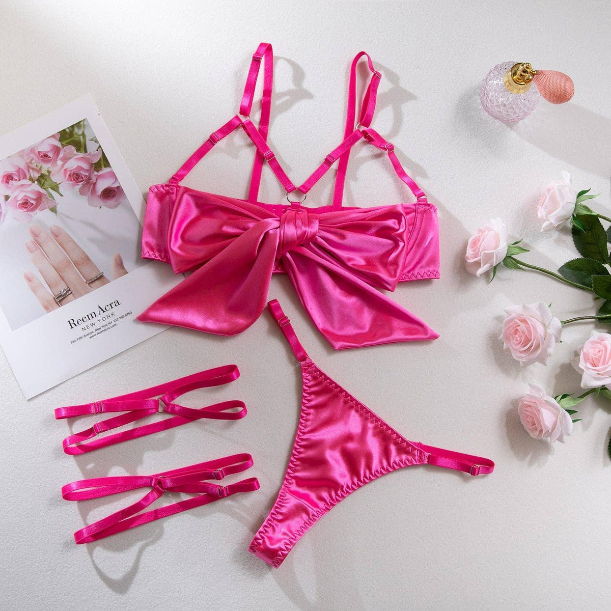 3PCS Bowknot Sexy Lingerie Set
