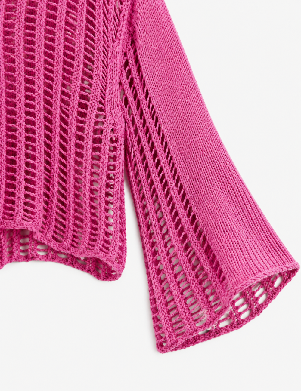 Ladies Long Sleeve Knit Mesh Hollow Out Cropped Cover Up