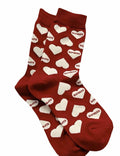 Ladies Valentine Cute Heart Pattern Knit Midi Calf Socks