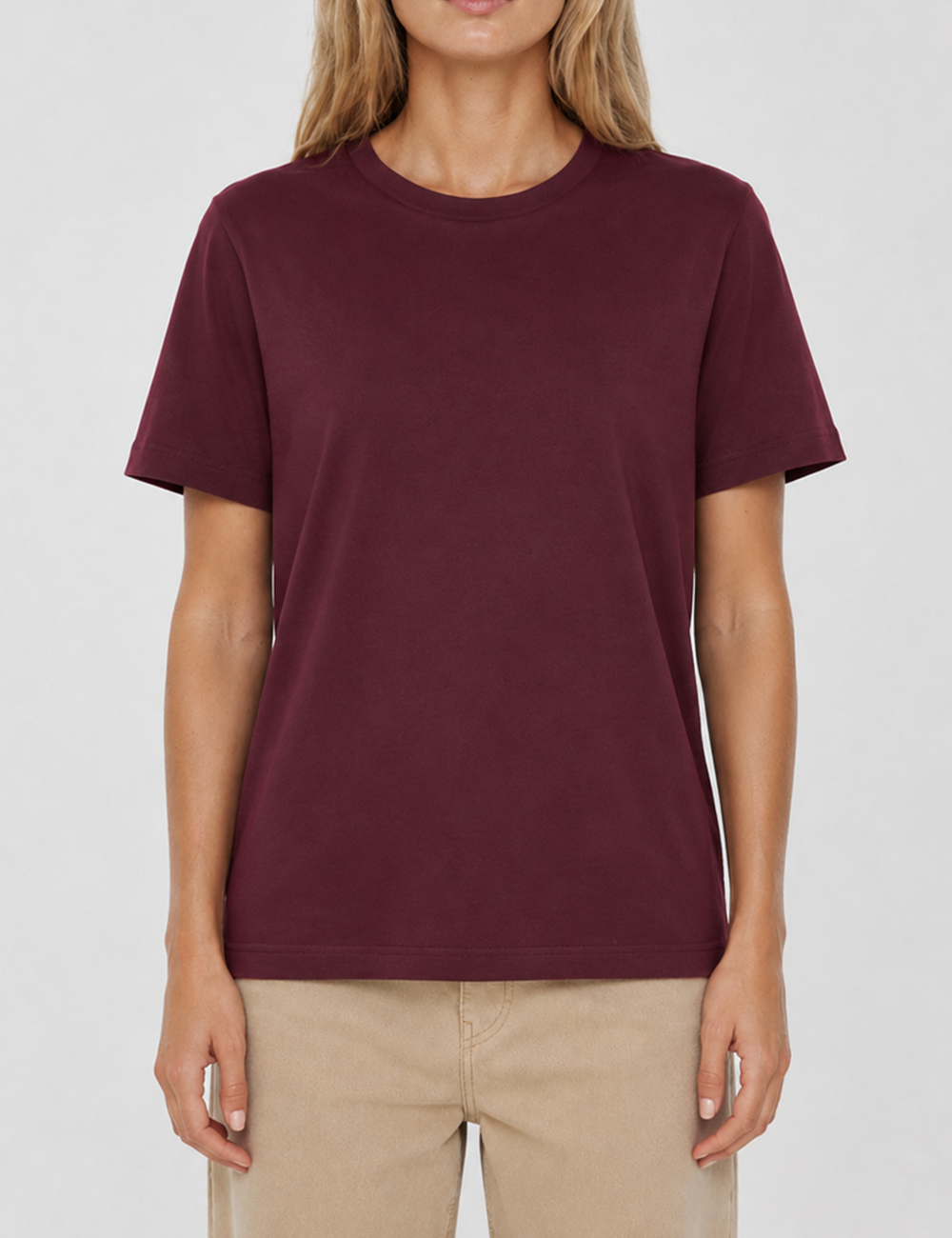 Ladies Casual Solid Round Neck Short Sleeves Basic T-Shirt