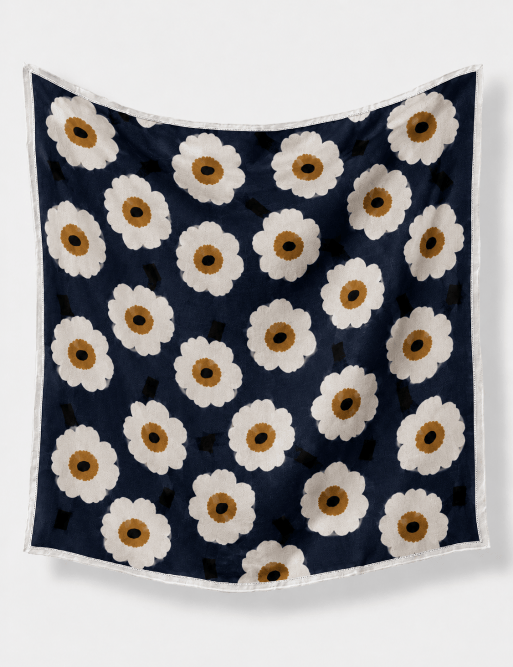 Ladies Bandana Narcissus Print Square Neck Scarf