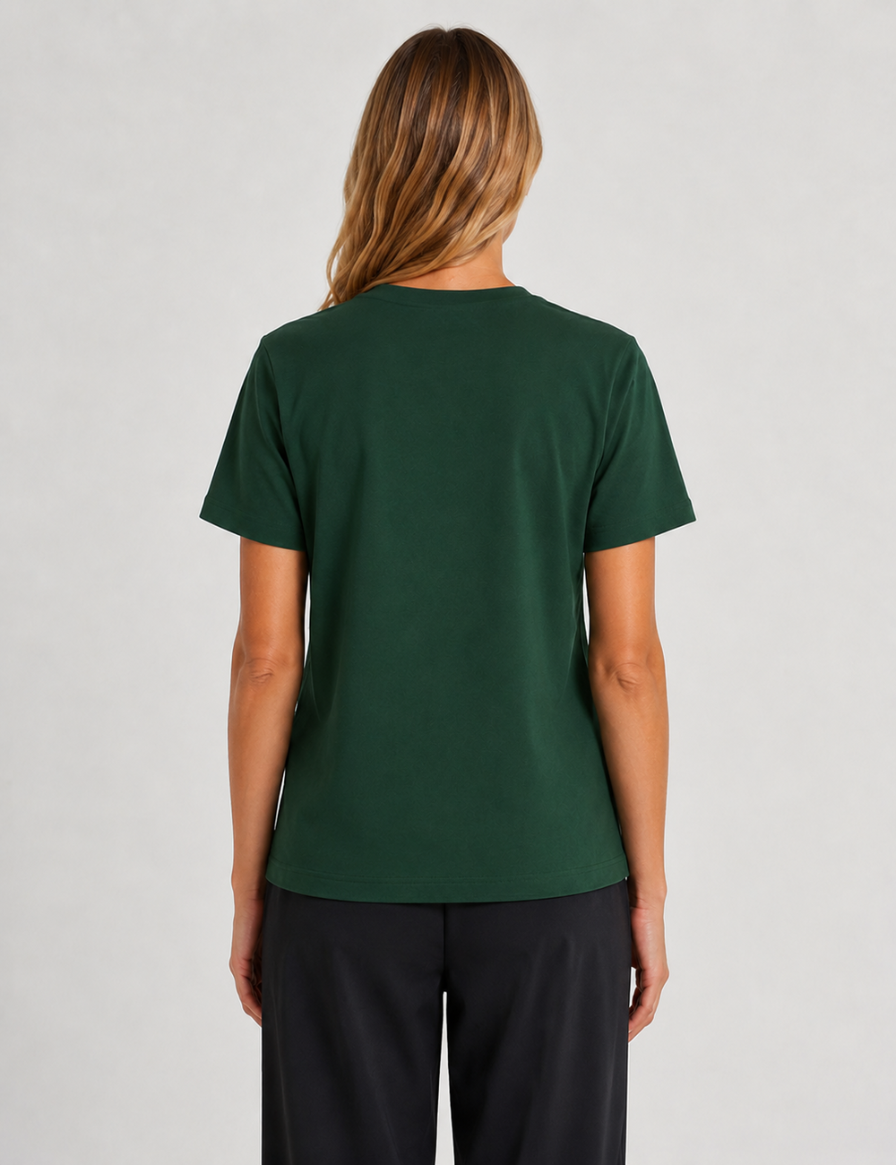 Ladies Casual Solid Round Neck Short Sleeves Basic T-Shirt