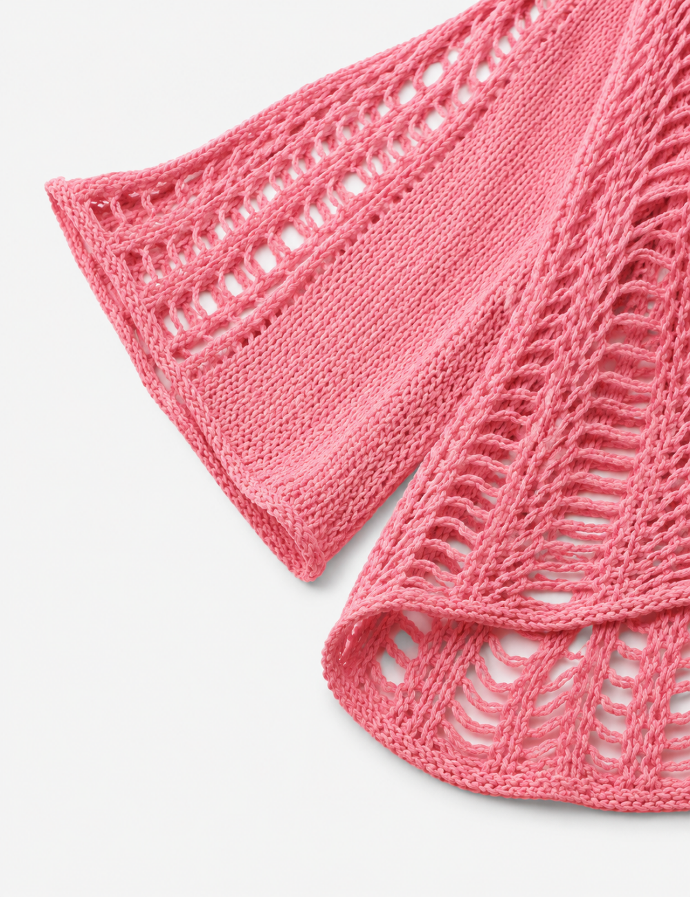 Ladies Long Sleeve Knit Mesh Hollow Out Cropped Cover Up