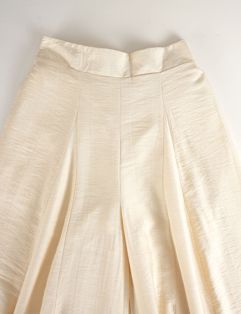 Ladies Elastic Waist Ruffle Wide Leg Pants