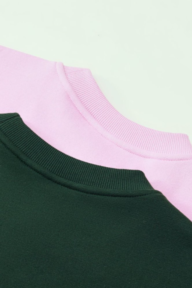 Unisex Fall Clothing Fleece Loose Crew Neck Sweatshirt