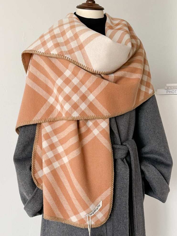 Ladies Everyday Color Block Plaid Scarf SKAS4197