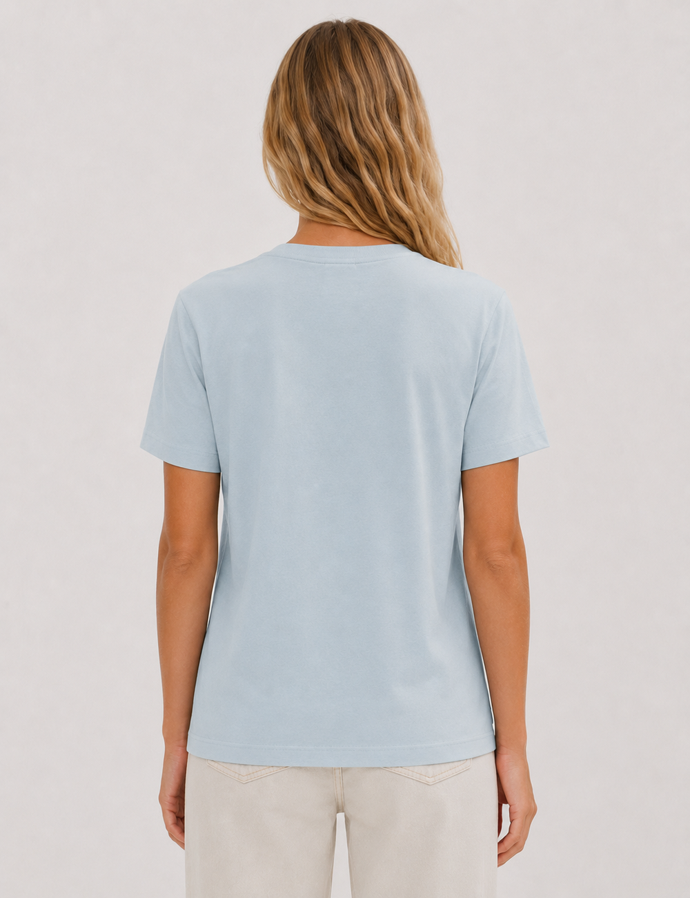 Ladies Casual Solid Round Neck Short Sleeves Basic T-Shirt