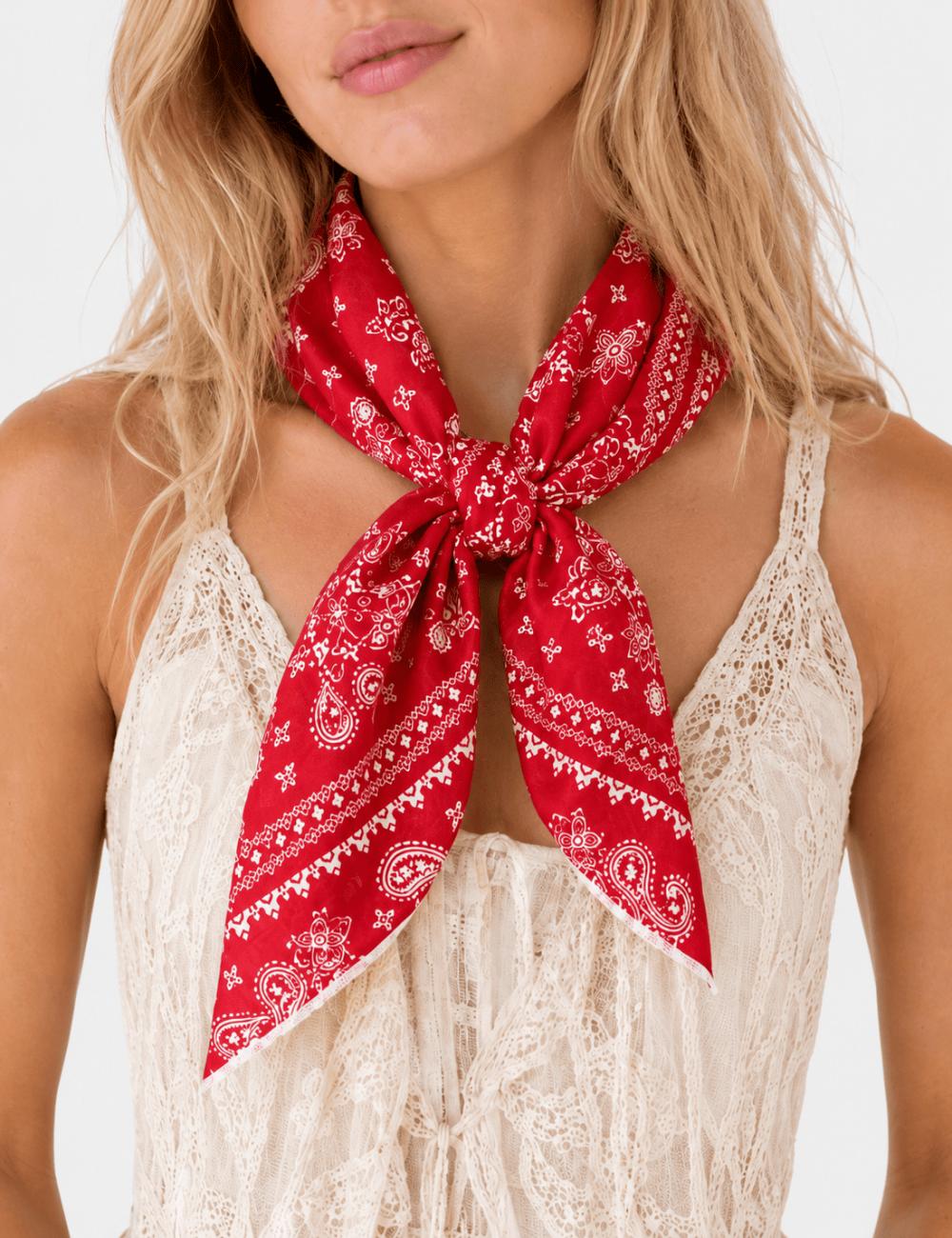 Ladies Bandana Paisley Print Square Scarf