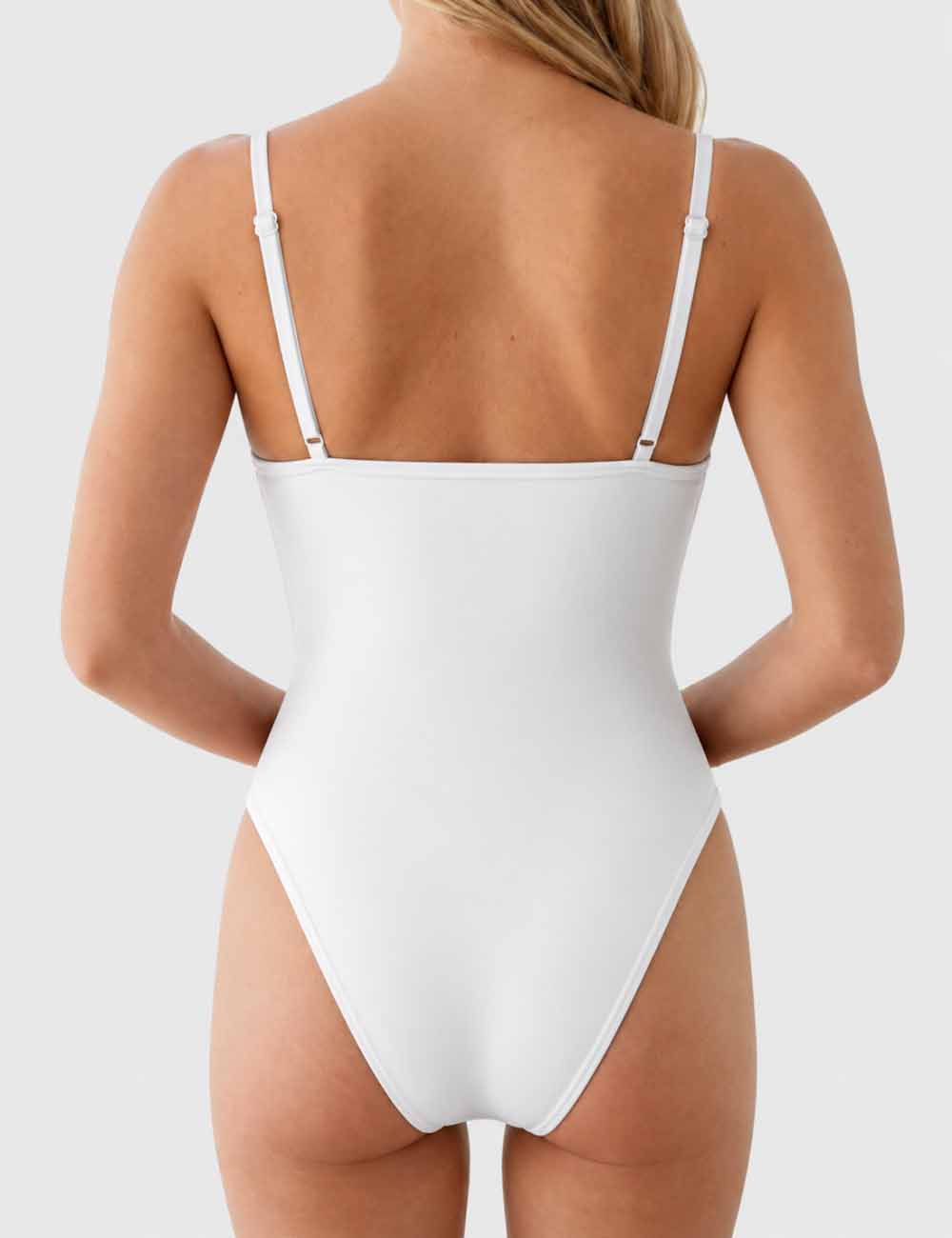 Ladies Cutout Metal Ring Strapless Bandeau One Piece Swimsuit