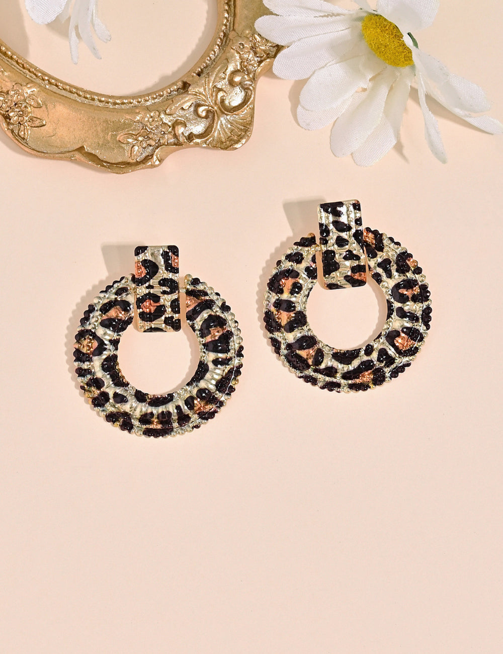 Ladies Leopard Water Dropped Pandent Earrings SKAJ4225