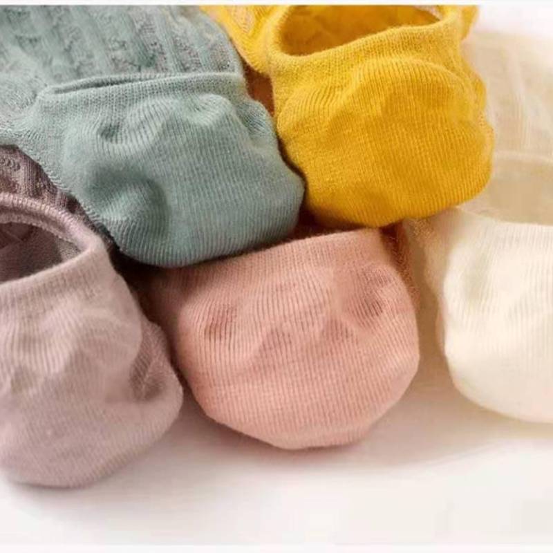 Ladies Solid Color Knit Boat Sock SKAS50027