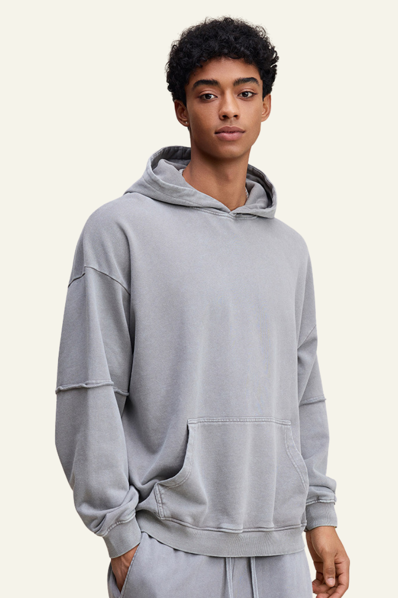 Men's Fall Clothing Heavyweigt Fake Patchwork Hoodie
