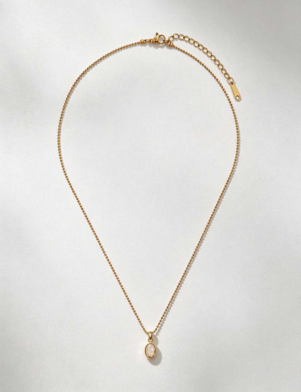 Ladies Minimalist Birthstone Pendant Beaded Necklace