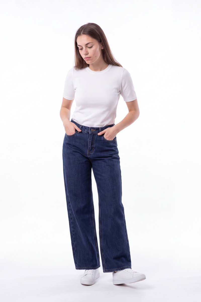 Women's High Waist Soft Drapey Wide Leg Jeans