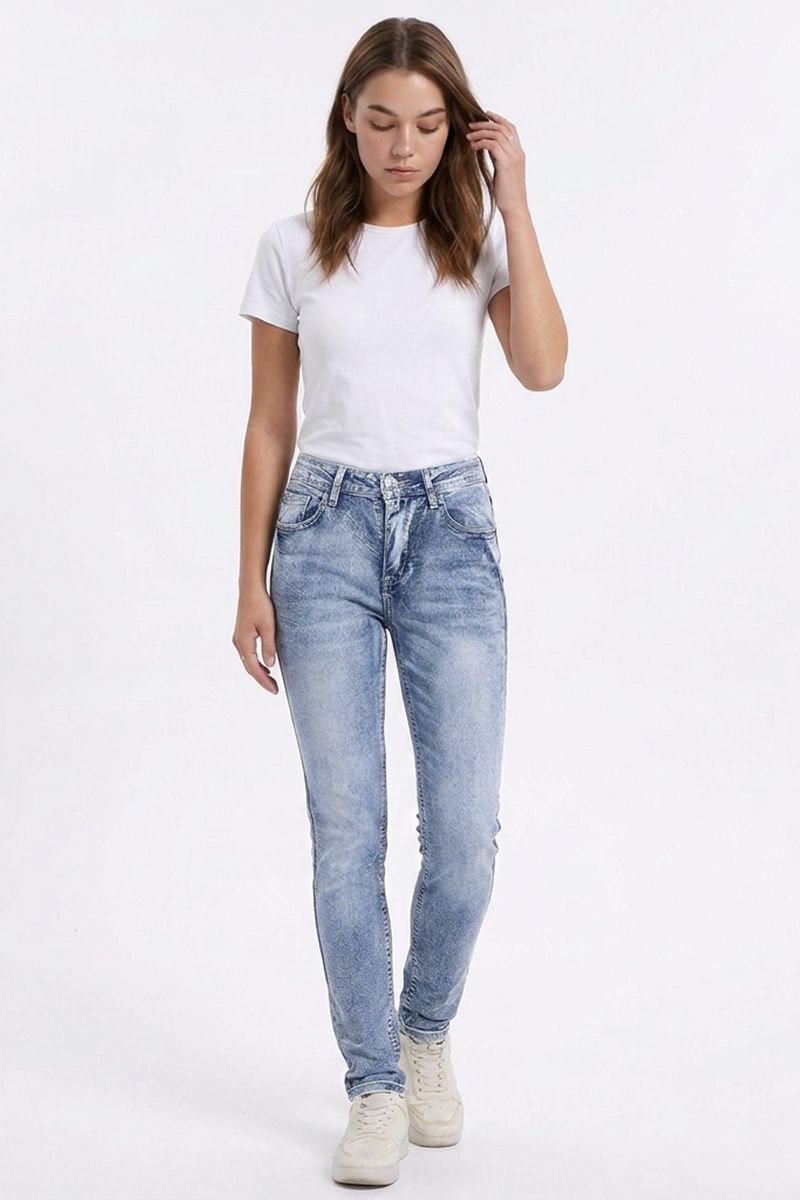 Women's Light Wash High Waist Stretch Skinny Jeans