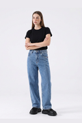 Women's Classic Wash High Waist Straight Leg Jeans