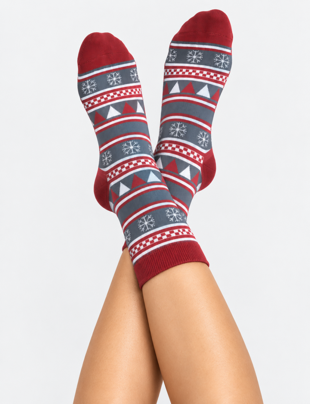 Ladies Christmas Theme Mid Calf Socks 6 Pairs