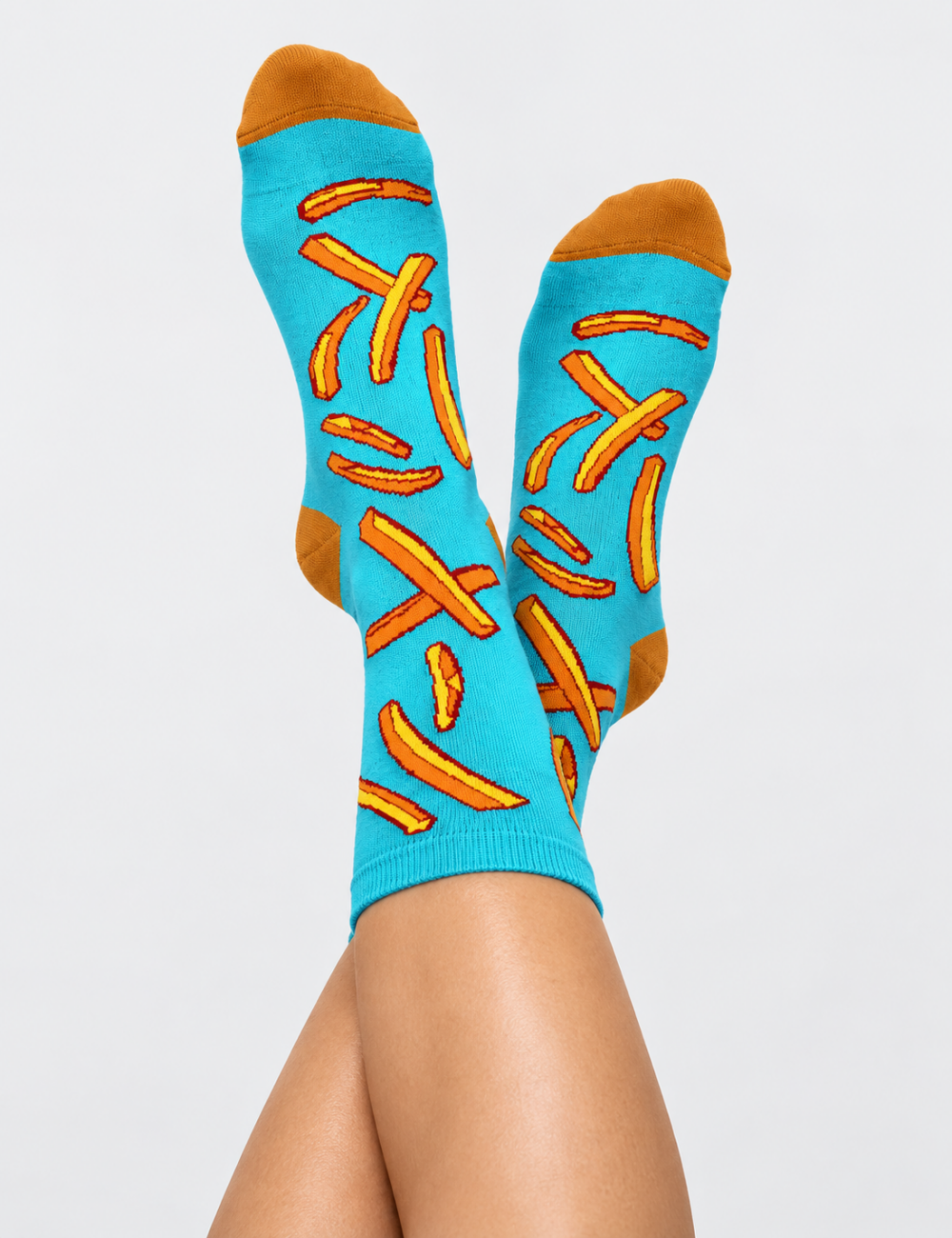 Ladies Novelty Fast Food Graphic Crew Socks