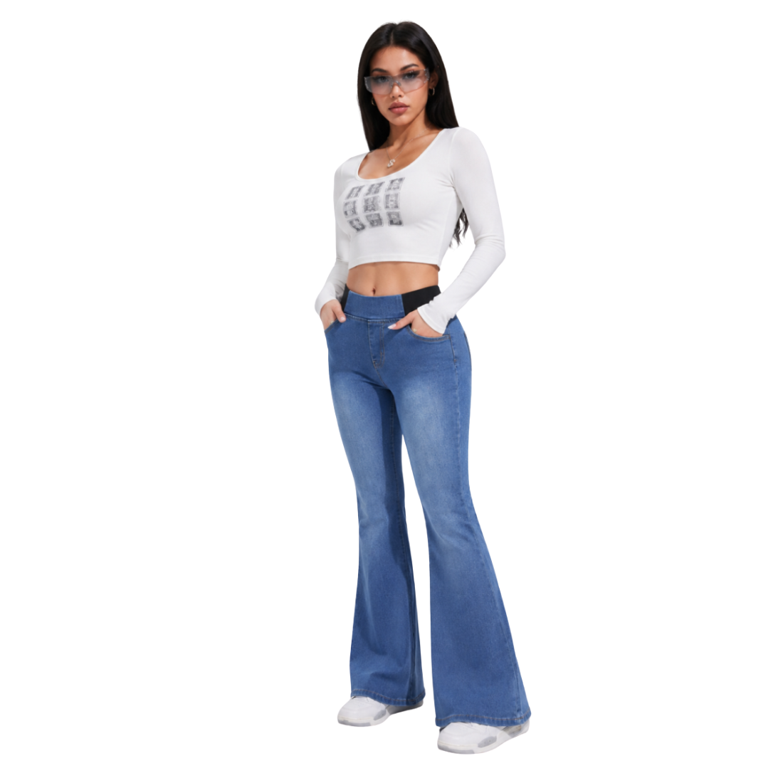 Women's High Waist Stretch Flare Jeans