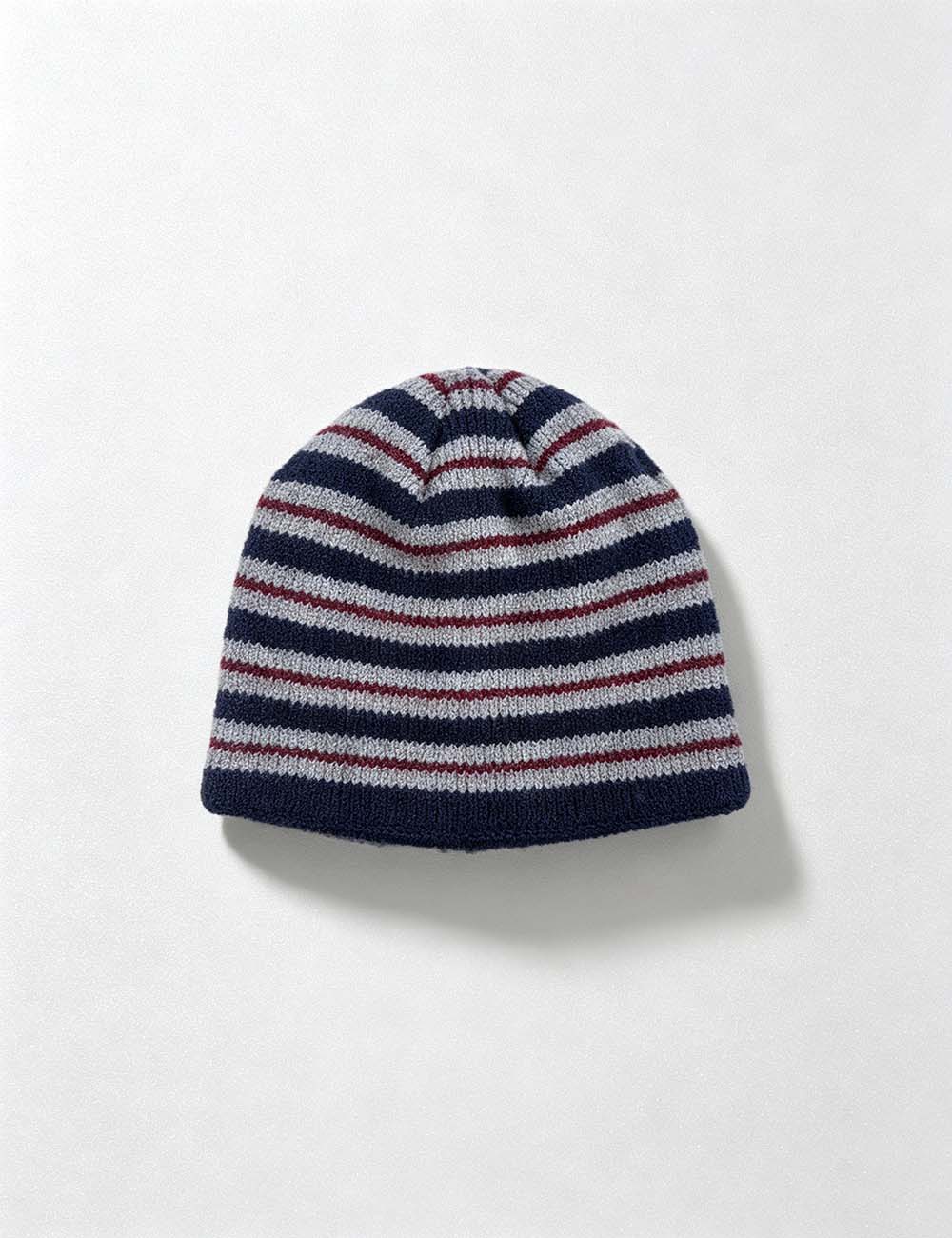 Ladies Casual Striped Knit Color Block Beanie Hat