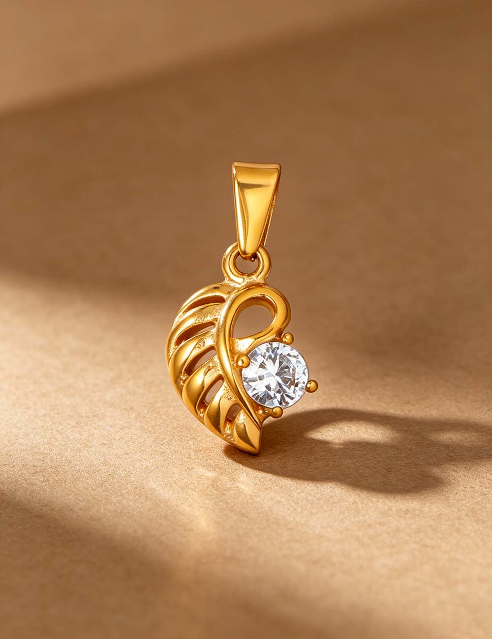 Ladies Minimalist Vintage CZ Sun Flower Charm Pendant