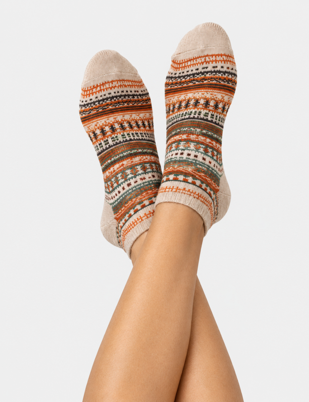 Ladies Vintage Ethnic Geometric Ankle Socks