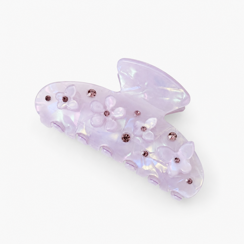 Ladies 3.62'' Sparkling Floral Butterfly Rhinestone Hair Claw Clip