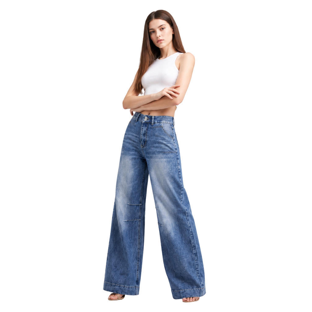 Women's High Waist Wide Leg Jeans