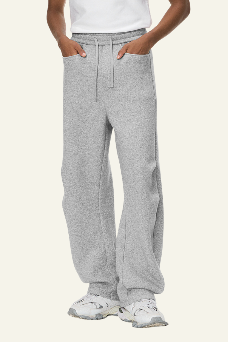 Men's Streetwear Double-pleated Curved  Pants