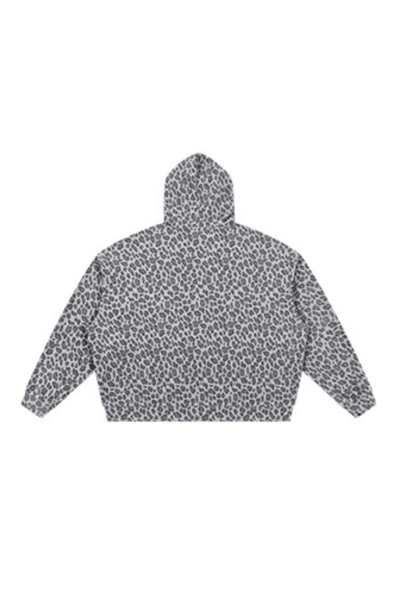 Men's Fall Clothing Leopard-Print Zip-Up Hoodie Jacket