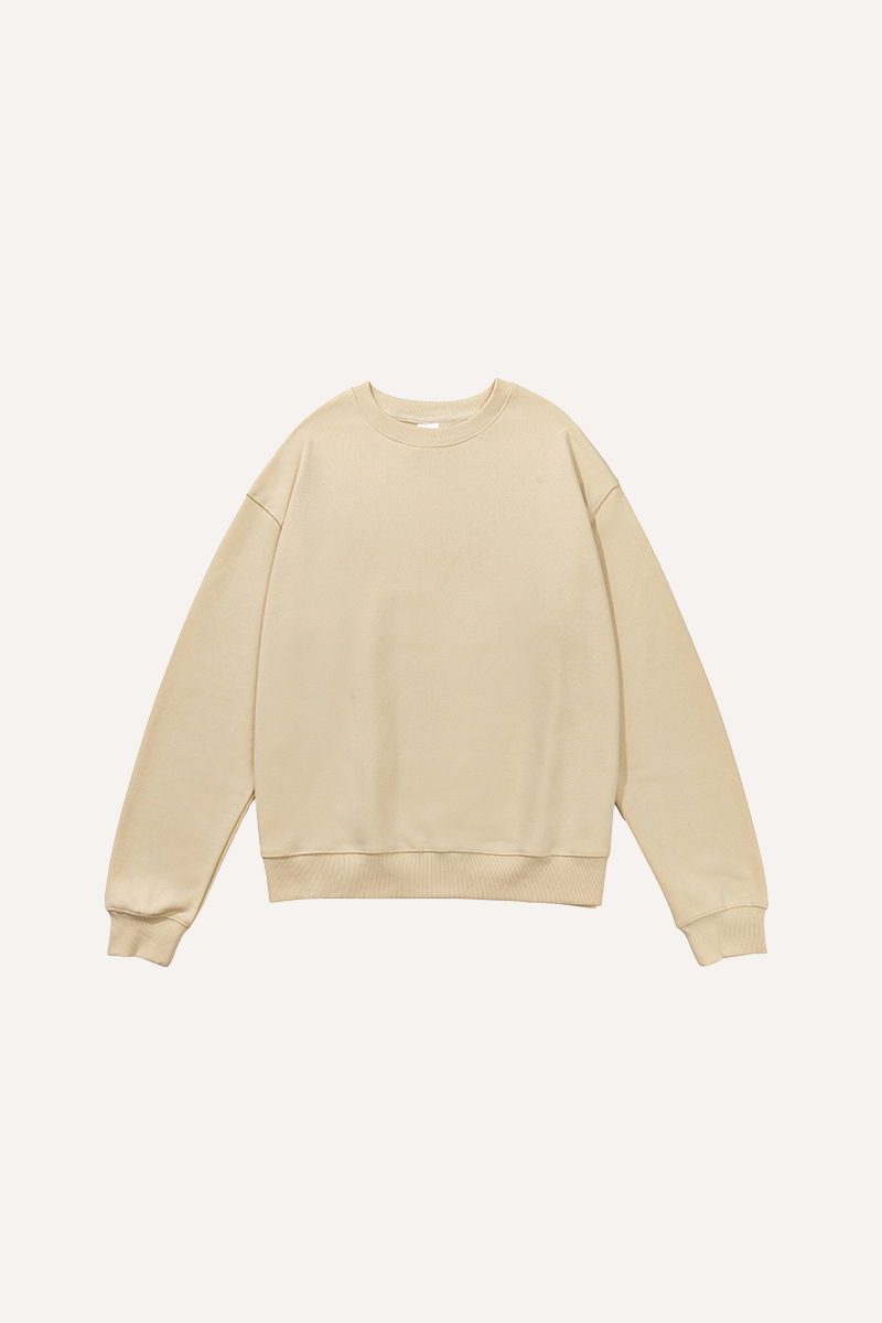 Men's Spring 380g Terry Cotton Loose Crewneck Sweatshirt