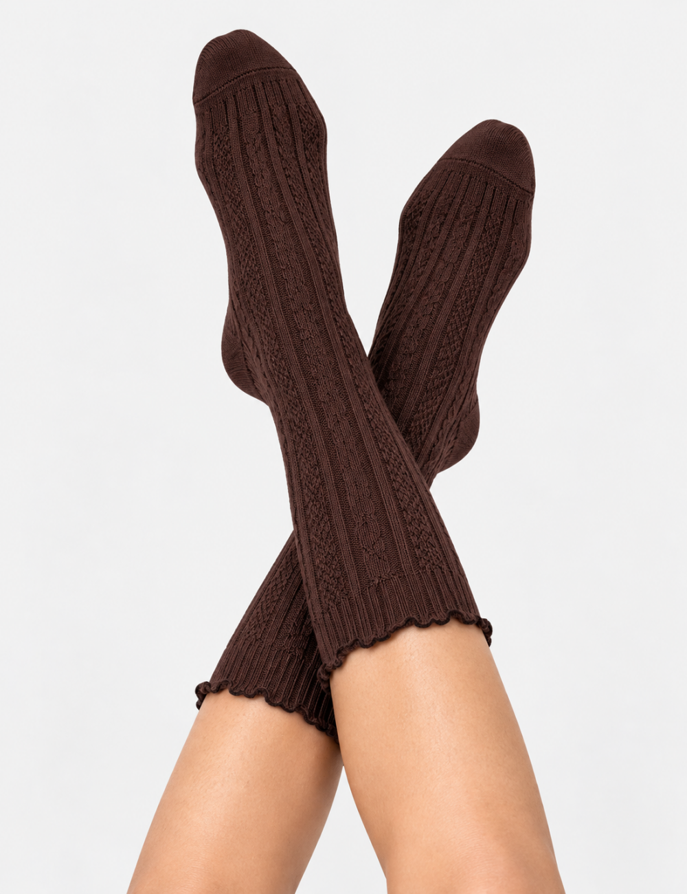Ladies Vintage Hollow Knit Knee High Socks