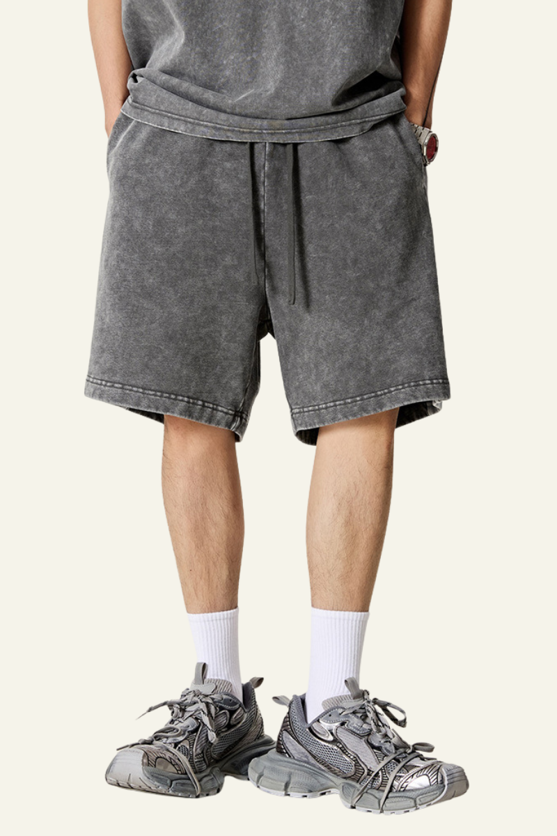 Men's Cotton Streetwear Color-Block Vintage Patchwork Shorts