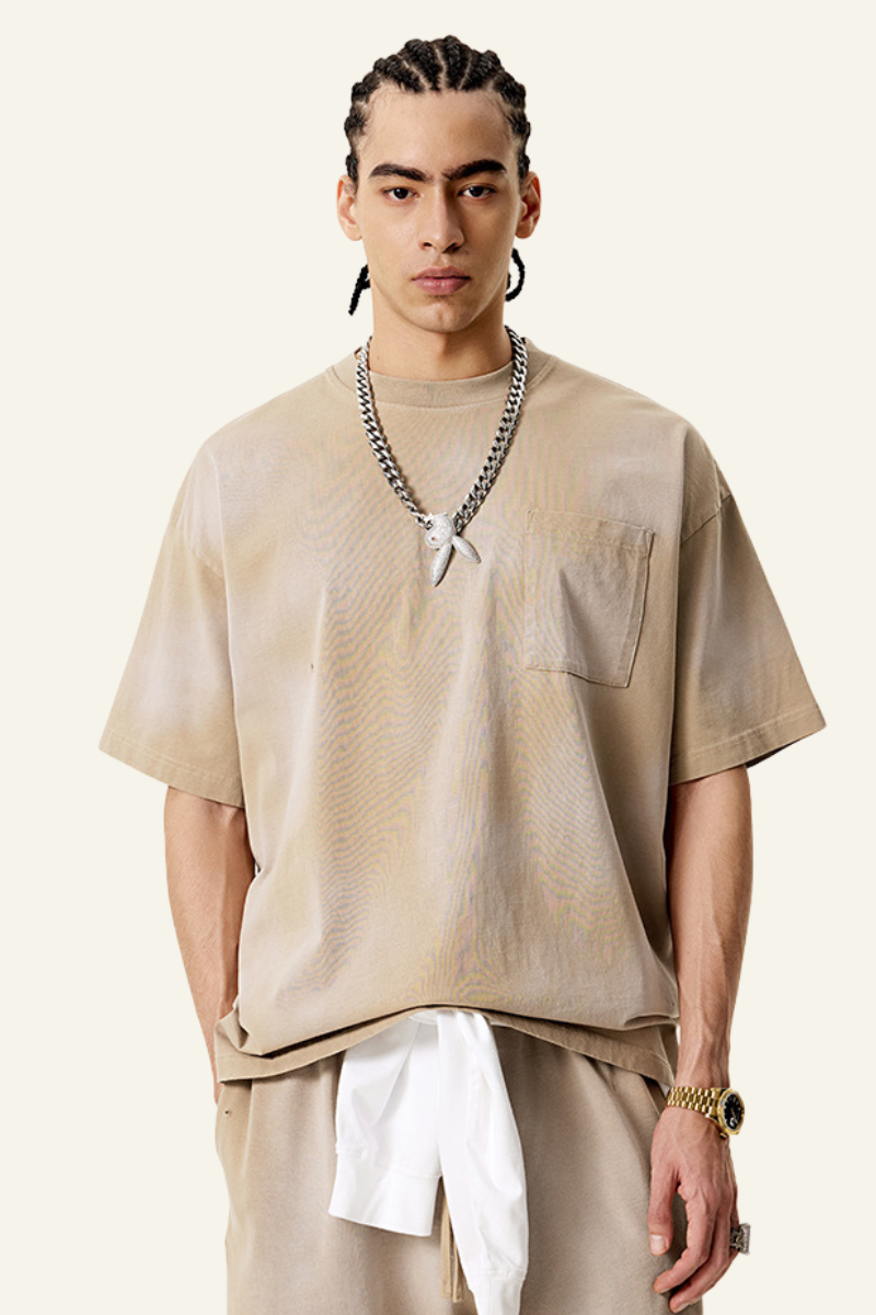 Men's Vintage Gradient Cotton Athletic Wear T-shirt