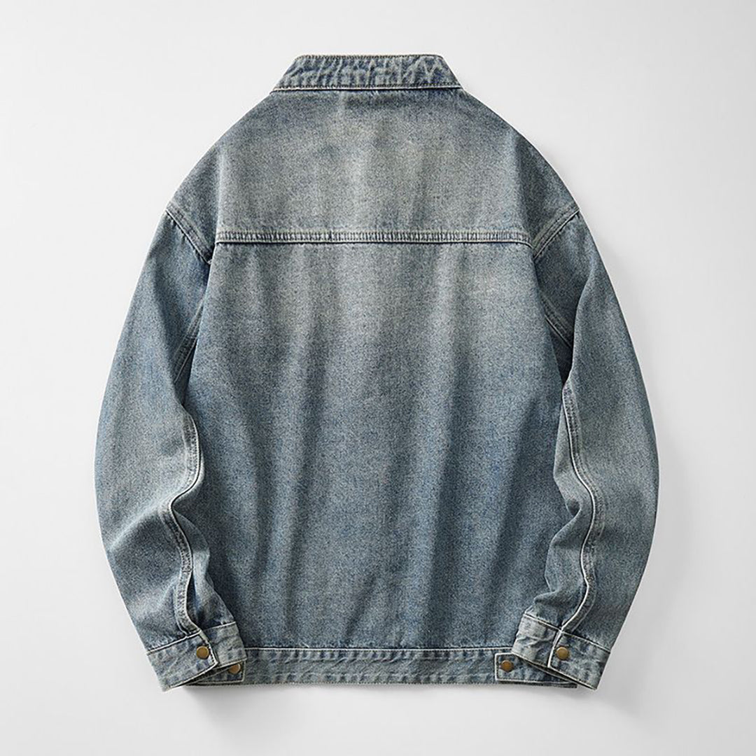 Men's Contrast Collar Corduroy Denim Jacket