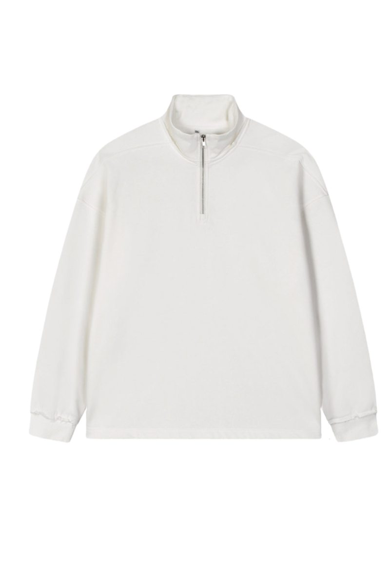 Women's Fall Clothing 450g Half Zip Stand Collar Sweatshirt