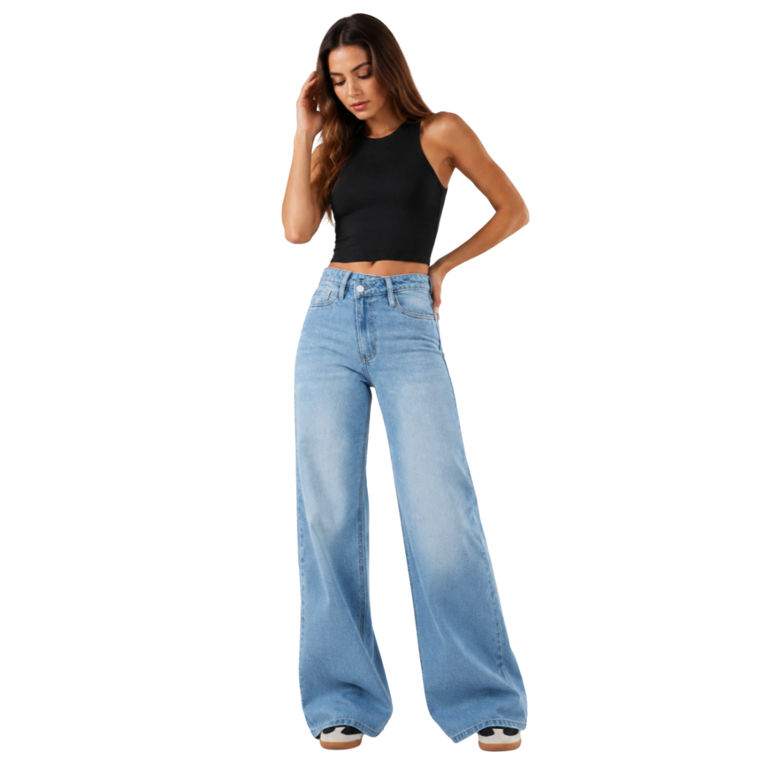 Women's High Waist Wide Leg Jeans