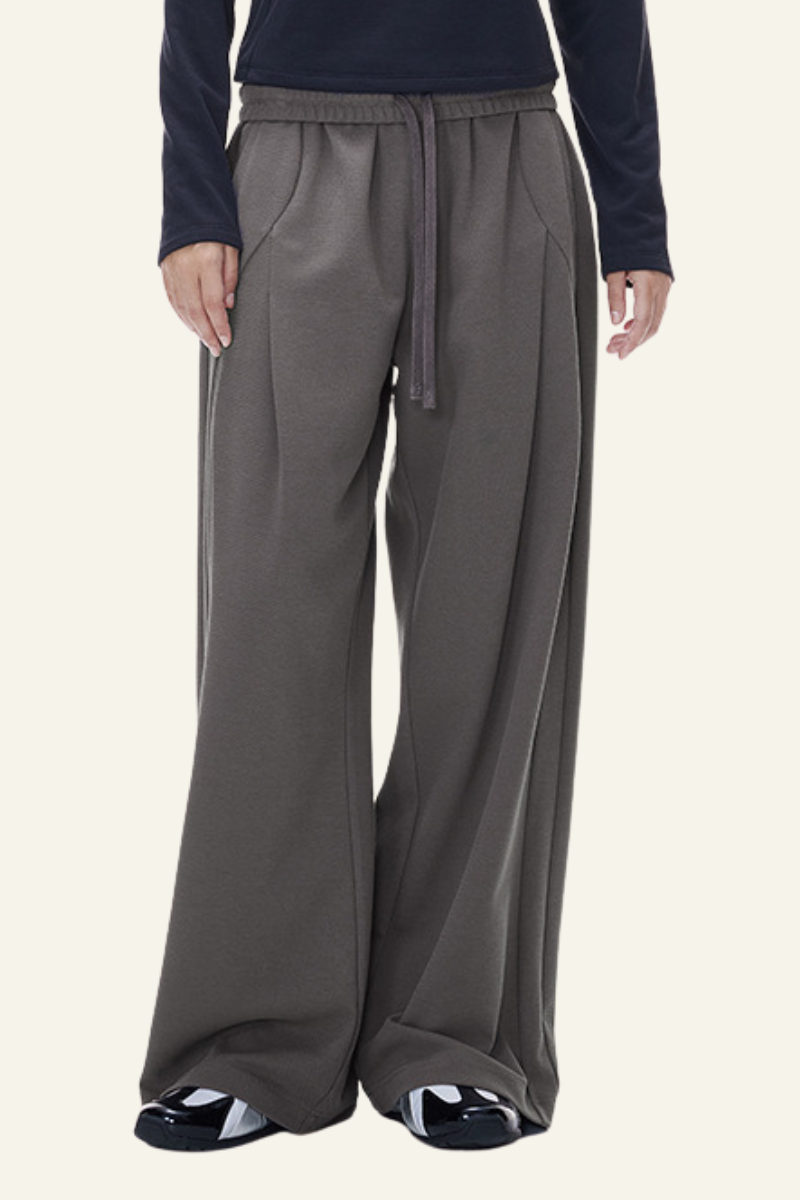 Women's Streetwear Twill Wide Leg Pants